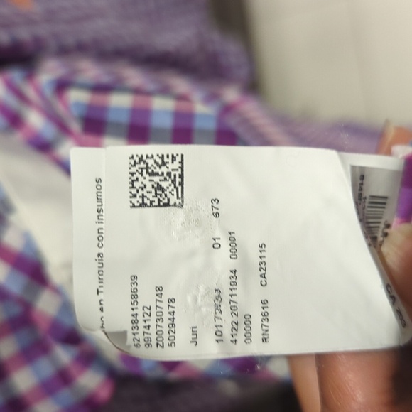 Hugo Boss Men's Slim Fit Purple & White Plaid Shirt - M Like New - Picture 8 of 8